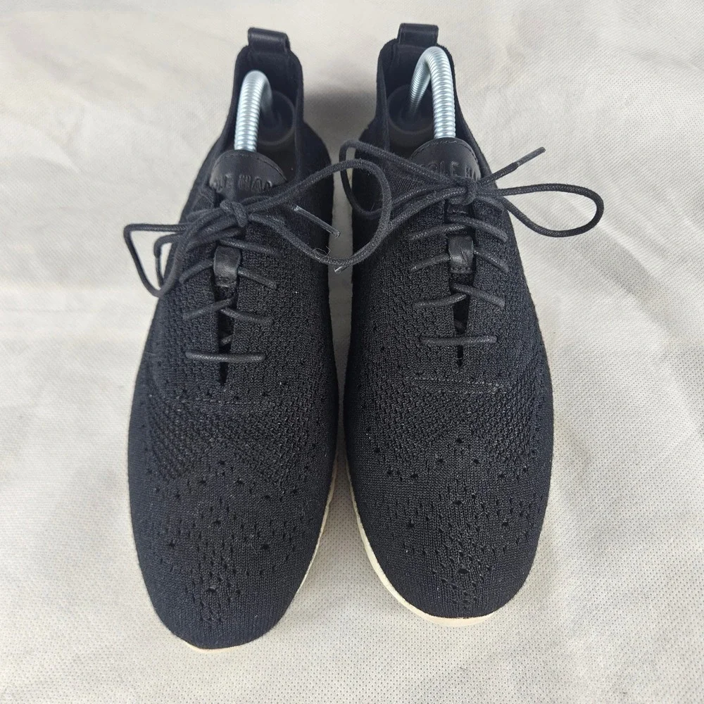 Cole Haan Zerogrand Stitchlite Oxford Mens 10B Black Knit Wingtip Shoes W06723